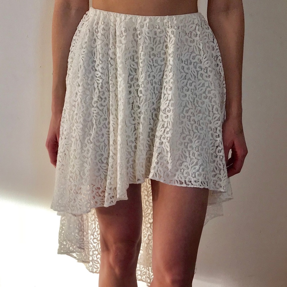 Caroline Constas High Low Lace Skirt - Ivory
